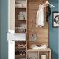 Meuble d'entrée compact imitation chêne & blanc