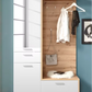 Meuble d'entrée compact imitation chêne & blanc